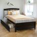 Wooden Bed Frame with Headboard, Twin Size Platform Bed with Two Drawers, Storage Bed with Wood Support Legs, Espresso