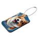 Corgis Pet Animals Pattern 2 PCS Luggage Tags Suitcases PU Leather Travel Bag & Baggage ID Label Tags Travel Essentials