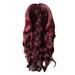 Beauty Clearance Under $15 Middle Split Large Wave Wig Long Curl Wig Black Chemical Fiber High-Temperature Silk Wine Red Wig 28.37In Red Free Size