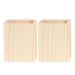 NUOLUX 2 Pcs Single Compartments Wooden Container Pen Holder Office Organizer Unfinished Solid Color Case Pot for Home Office DIY Graffiti Random Style(Square Tube)