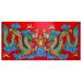 Chinese New Year Double Dragon Garage Banner Festive Red Decoration For Welcoming The Year Of The Dragon