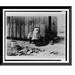 Historic Framed Print [Rear view of woman washing clothes] 17-7/8 x 21-7/8