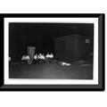 Historic Framed Print [N.Y.C. - people sitting on pier at night during hot weather 2 small children sleeping] 17-7/8 x 21-7/8
