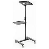 MYXIO Mobile Rolling Projector Stand Height Adjustable Projector and Laptop Trolley Presentation Cart Black CART-V04C