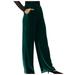 Posijego Velour Pants for Women High Waist Vintage Wide Leg Palazzo Pants Baggy Flowy Trousers with Pockets