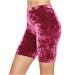 Posijego Velvet Shorts for Women Biker Workout Running Shorts Elastic High Waist Yoga Shorts Athletic Clothes