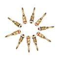 NUOLUX 5 Pairs of 4mm 24K Gold Plated Open Screw Type Banana Plug Connectors for Speaker (Black and Red)