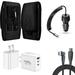 Travel Bundle for Moto G Play 2024 Belt Holster Clip Carrying Pouch Case Tempered Glass Screen Protector 40W Car Charger Power Adapter 3-Port Wall Charger USB C to USB C Cable (Black)