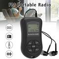 Portable FM Digital Radio Pocket LCD Stereo Walking Receiver+Earphone Neck Strap