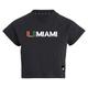 Women's adidas Black Miami Hurricanes Recycled Cotton Raglan Crop T-Shirt