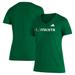 Women's adidas Green Miami Hurricanes Blend V-Neck T-Shirt