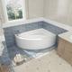 Modern Corner Acyrlic Bath Back to Wall Bathtub White 1500 x 1040mm Right Handed - Aquariss