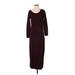 Garnet Hill Casual Dress - Sweater Dress: Burgundy Dresses - Women's Size X-Small