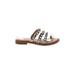 Sincerely Jules Sandals: Slip-on Chunky Heel Boho Chic Silver Shoes - Women's Size 6 1/2 - Open Toe