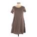 Dainty Hooligan Casual Dress - A-Line: Brown Solid Dresses - Women's Size Small