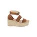 Soludos Wedges: Espadrille Platform Boho Chic Tan Solid Shoes - Women's Size 8 - Open Toe