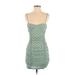 PrettyLittleThing Casual Dress - Bodycon Plunge Sleeveless: Green Dresses - Women's Size 2