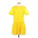 ASOS Casual Dress - DropWaist Crew Neck Short sleeves: Yellow Dresses - Women's Size 2