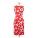 Sachin + Babi Casual Dress - Sheath Crew Neck Sleeveless: Red Floral Dresses - Women's Size 0