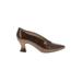 Proxy Heels: Pumps Chunky Heel Classic Brown Print Shoes - Women's Size 7 - Pointed Toe