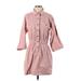 Free People Casual Dress - Shirtdress Collared 3/4 sleeves: Pink Print Dresses - Women's Size X-Small