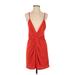 Urban Outfitters Casual Dress - Party Plunge Sleeveless: Red Solid Dresses - Women's Size Small