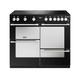 Stoves Sterling Deluxe ST DX STER D1000Ei RTY BK 100cm Electric Range Cooker with Induction Hob - Black - A/A/A Rated