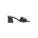 Marc Fisher LTD Mule/Clog: Slip-on Chunky Heel Casual Black Print Shoes - Women's Size 6 1/2 - Open Toe