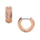 Fossil Women's Harlow Linear Texture Rose Gold-Tone Stainless Steel Hoop Earrings, JF04662791