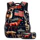 American Flag Animals Unleash Your Style with This Backpack and Pencil Case Combo, Ideal Schoolbag Set for Boys, Girls, and Teens