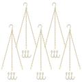 RIFNY Gold Hanging Basket Chain, Outdoor and Indoor Hanging Chains with Hooks for Pot Planters Bird Feeders Lantern Lamp, 20Inch 5Packs