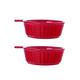 DSFHKUYB Ceramics Baking Dish with Handle Round Shape 2Pcs for Pasta Pot Pie Deserts Gratin Dishes Puff Pastry Burnt Custard Cheese (5 Color),Red