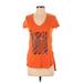 Under Armour Active T-Shirt: Orange Graphic Activewear - Women's Size X-Small