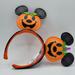 Disney Accessories | Disney Halloween Mickey Mouse Jack O'lantern Ears Headband | Color: Black/Orange | Size: Os