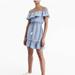 J. Crew Dresses | J.Crew Linen Blend Off Shoulder Ruffle Dress | Color: Blue | Size: Xxs