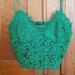 Zara Tops | Nwot Zara Lace Strapy Crop Top. Kelly Green. Beautiful Lace Pattern. M | Color: Green | Size: M