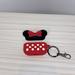 Disney Accessories | Disney Minnie Mouse Apple Airpod Pro Case Keychain Red White Black | Color: Black/White | Size: Os