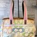 Coach Bags | Coach Hampton Signature Scribble Large Tote Bag F10674-Multi Color Classic | Color: Cream/Pink | Size: Os