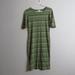 Lularoe Dresses | Lularoe Women's Sz S Green Midi Horizontal Striped Casual Soft T-Shirt Dress | Color: Green | Size: S