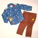 Disney Matching Sets | 18-24m Toy Story Woody Embroidered Costume 2 Piece Outfit Set Perfect Condition | Color: Blue/Brown | Size: 18-24mb
