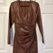 Zara Dresses | Brown Faux Leather Dress | Color: Brown | Size: S