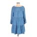 Zara Casual Dress - DropWaist: Blue Dresses - Women's Size X-Small