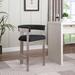 Everly Quinn Hermi 26" Counter Stool Wood/Upholstered/Metal in Gray/Black | 35.5 H x 22.5 W x 20 D in | Wayfair F7BEA8741EC44EE9A85531C11216590C