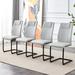 Latitude Run® PU Leather Dining Chair w/ Metal Legs Set Of 6- Light Gray & Gold Faux Leather/Upholstered/Metal in Black | Wayfair