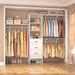 Latitude Run® Faige 96 Inches Closet System w/ 3 Shelving Towers & 3 Drawers Manufactured Wood in White | 75 H x 16 D in | Wayfair