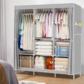 Rebrilliant Najim 50.4" W Portable Wardrobe Metal/Fabric in Gray | 67 H x 50.4 W x 17.7 D in | Wayfair 79BD2DB92FB641C0BB7E8BBEB323174D