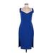 Black Halo Casual Dress - Party V-Neck Sleeveless: Blue Color Block Dresses - New - Women's Size 8