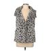 Dylan Faux Fur Vest: Gray Animal Print Jackets & Outerwear - Women's Size Medium