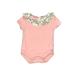 Baby Essentials Short Sleeve Onesie: Pink Floral Bottoms - Size 3 Month