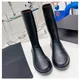 Bottes de Pluie en PVC pour Femme Chaussures Résistantes à l'Usure à Fond pio et Bout Rond